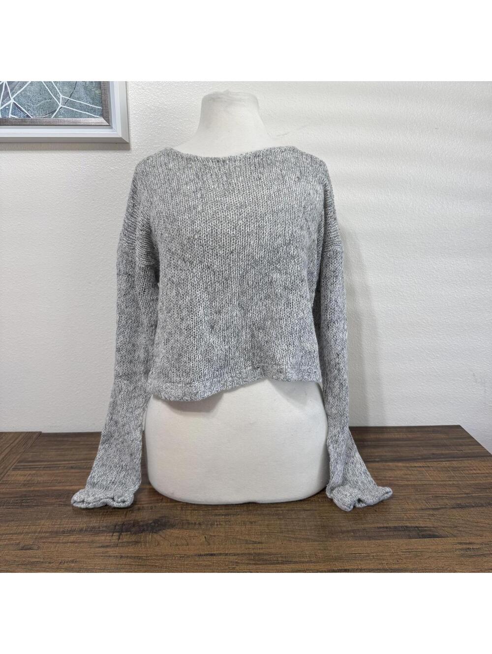 FBE Gray Knit Silk Blend Sweater Size Small